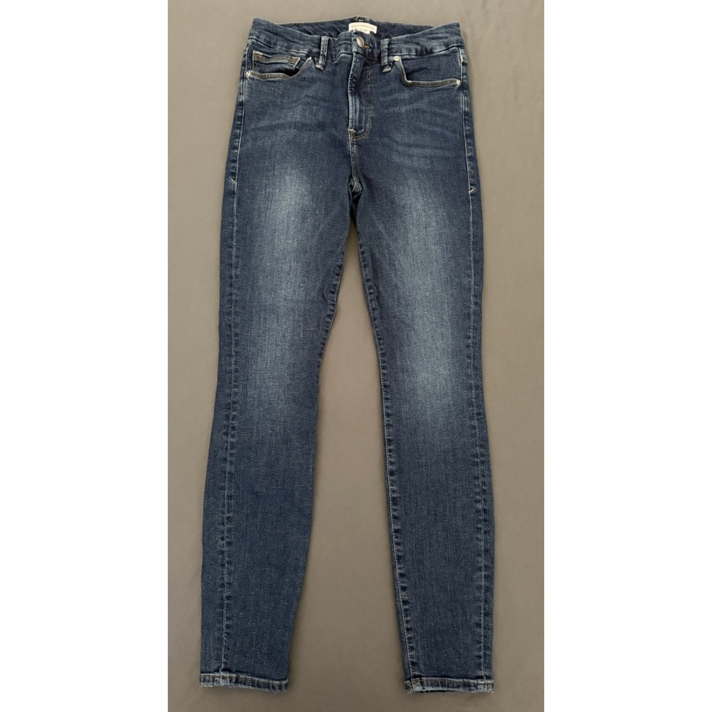 Good American Jeans Women's Size 4/27 Blue Skinny Denim Mid Rise Stretch Boho